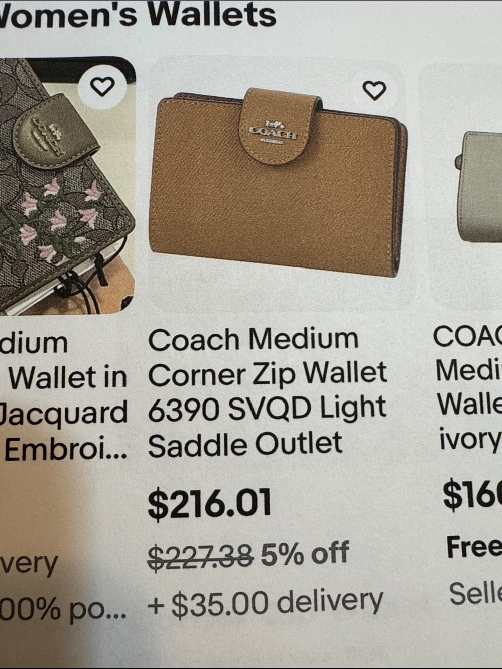 Coach Pebbled Leather Wallet in Taupe Brown with Gold Logo NWT - Picture 4 of 16